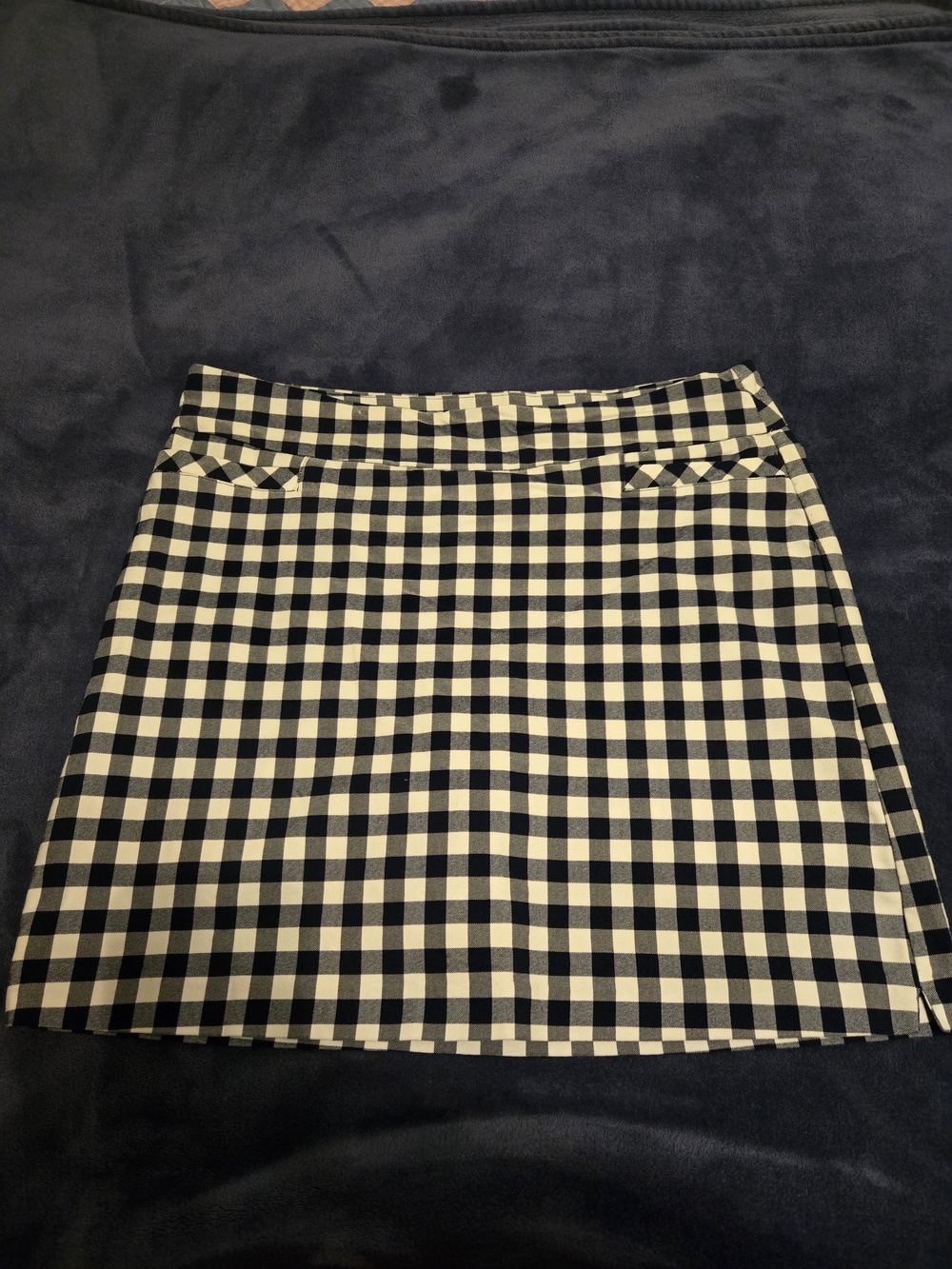 Kim Rogers Navy and White Gingham Skort
